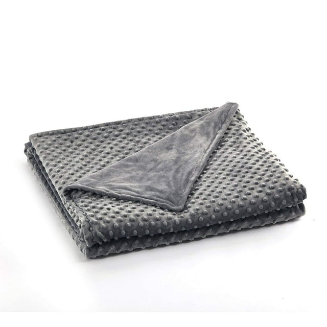 Relaxblanket Funda Nórdica De 48 X 78 Pulgadas Para Manta Con Peso Premium Super Suave Minky Dot Gris Oscuro