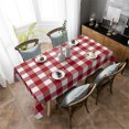 thumbnail image 4 of Farmhouse Buffalo Plaid Rectangle Tablecloth, Red White Checkered Waterproof & StainResistant Tablecloth, Washable Oil-proof Table Cover for Dining/Party/Wedding/Camping/Buffet 60x102 In, 4 of 9