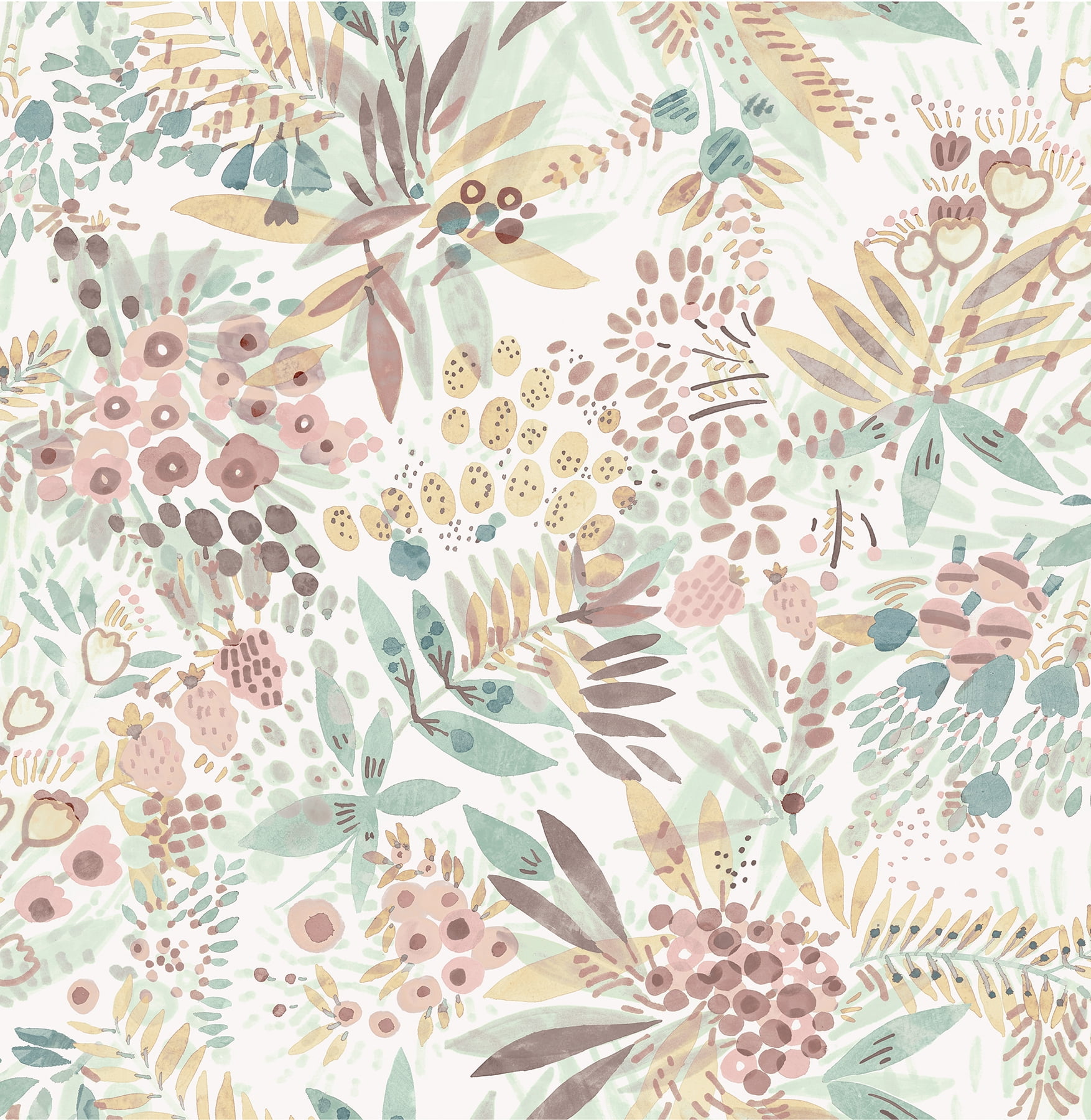 Nuwallpaper Teal Peach Naupaka Peel & Stick Vinyl Wallpaper