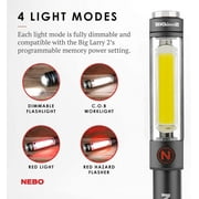 NEBO BIG LARRY 2 Power Work Light | Bright Flashlight and Work Light with Clip and Magnetic Base | Storm Gray