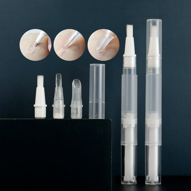 2ml/5ml Dispenser Pen Transparent Good Sealing Hygienic Easy to Carry Wear-resistant Birthday Gift PP Material Liquid Foundation Rotating Repacking Pen for Home