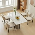 thumbnail image 6 of Upholstered Dining Chairs Set of 2, Kitchen Chair with Wooden Legs,Fabric Comfortable Seat Accent Chairs for Dining Room,Kitchen,Living Room,Easy Assembly,Beige, 6 of 7