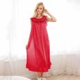 thumbnail image 5 of BUIGTTKLOP Womens Satin Nightgown Short Sleeve Sleepwear Sqaure Neck Full Length Nightshirt Soft Comy Lounge Dress, 5 of 6