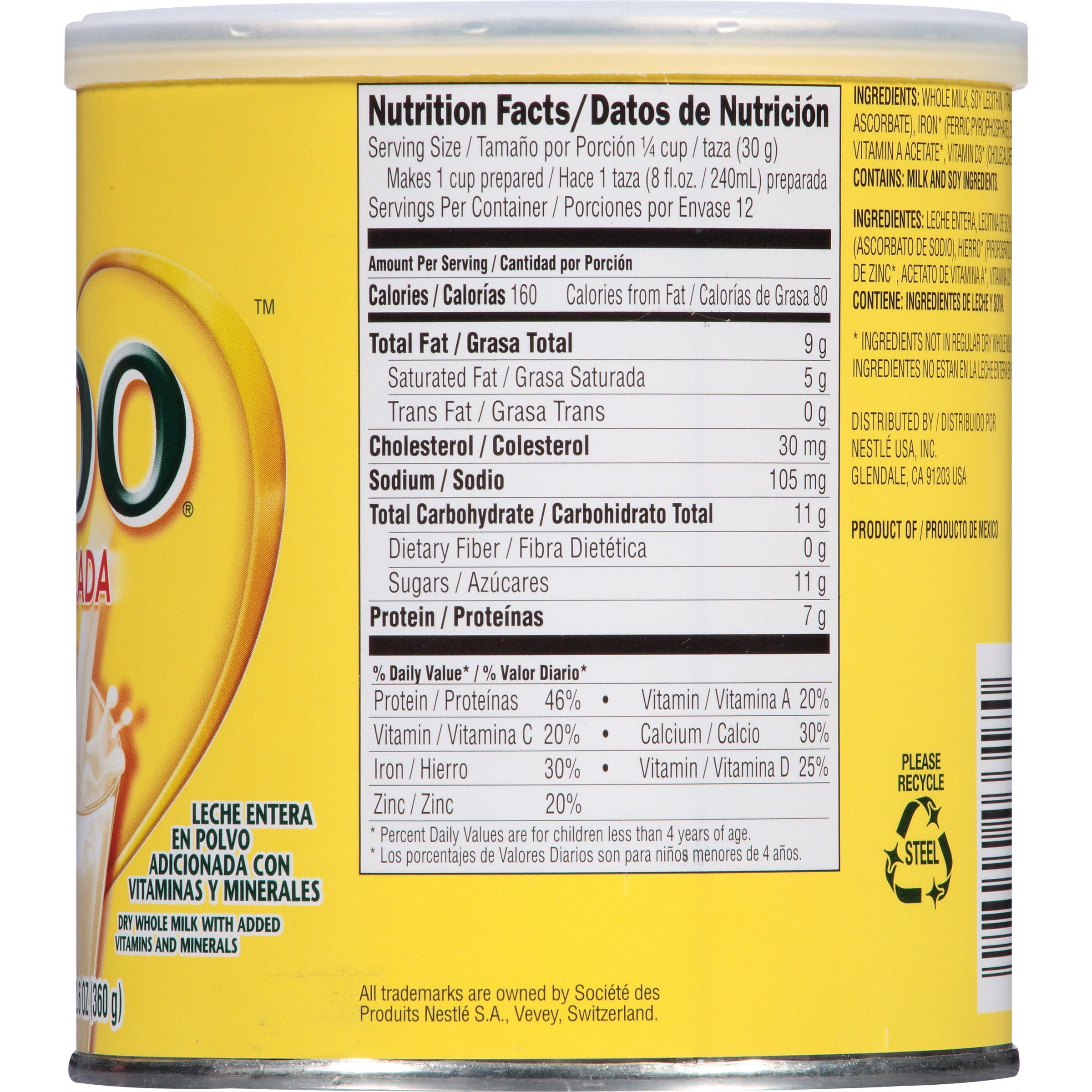 Nido Milk Nutrition Label Bios Pics