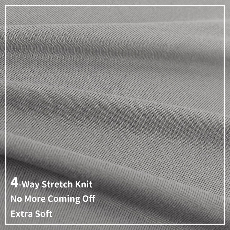 Barossa Design Full Fitted Sheet Only 4 Way Stretch Jersey Knit for Mattress Deep Pocket Snug Fit Light Gray