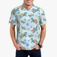 thumbnail image 2 of Balery Colorful Sea Turtle Printed Men’s Short Sleeve Polo Shirt, Midweight Men's Shirt,Golf Polo shirts -Medium, 2 of 8