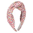 thumbnail image 2 of Diademas anudadas Moda Nudo cruzado Banda para el cabello ancha de punto Accesorios para el cabello para mujeres Niñas Rosa, 2 of 5