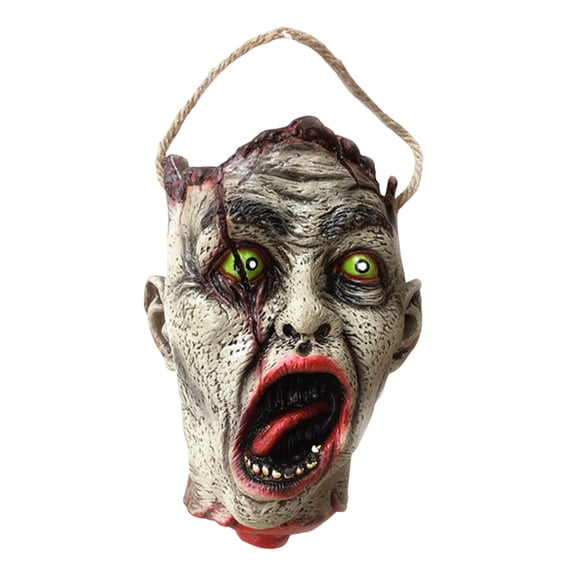 OIUR Halloween Spooky Candy Bucket Zombie Head Handbag Creepy Trick or Treat Candy Pail for Halloween Party Haunted Houses Decoration