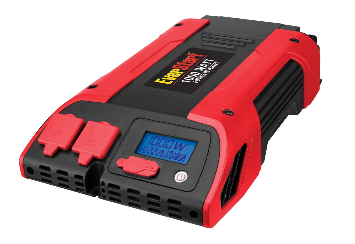 Everstart PC1000E 1000Watt Power Inverter with Two 120W AC Outlets and