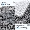 thumbnail image 2 of Sasttie Chenille Bathroom Rugs 17x24, Quick Dry Machine Washable Bath Mats with Rubber Backing, Grey, 2 of 9
