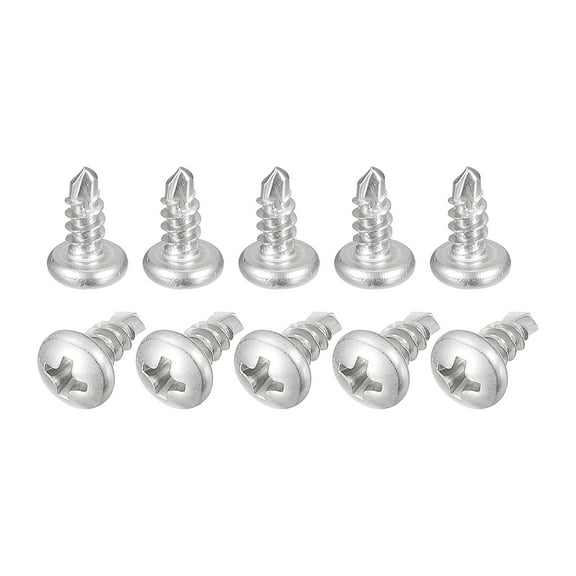Uxcell #8 x 3/8" Self Drilling Screws, 50 Pack Phillips Pan Head Self Tapping Screws