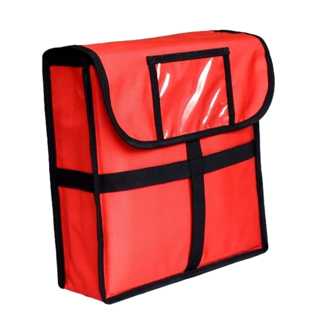 Bolsa Develivey para Pizza, gran capacidad, 33cm x 33cm x 11cm, bolsas aisladas para mantenimiento fresco de Pizza, bolsa de entrega de alimentos para Rojo Macarena Caja de entrega térmica