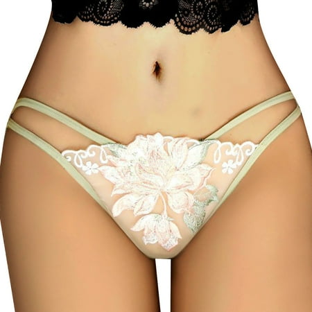 

Panties For Women Floral Printed Mid High Waist Sexy Style Sexy Lace Hollow Out Flower Embroidery Briefs Elegant Fit Underpants