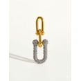 thumbnail image 2 of Aretes de oro laminado en forma de U con brillos, 2 of 6