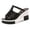 Black, variant on Rokment Womens Platform Wedge Backless Slides Sandals Ladies Openwork Leather Peep Toe Color Block Chunky Heels Mules Dress Slip on Slippers Summer 2026