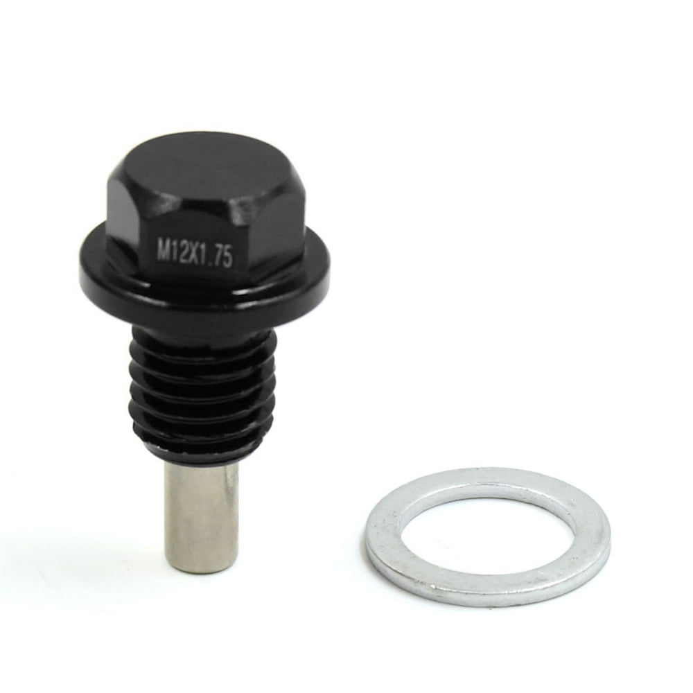 M12 x 1.75 Black Aluminum Alloy Engine Oil Pan Drain Bolt