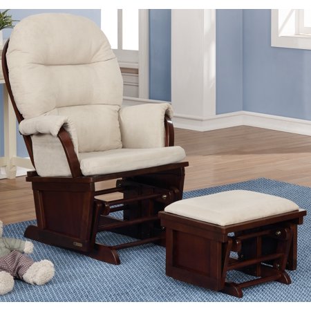 Lennox Glider Rocker with Ottoman Espresso and beige - Walmart.ca