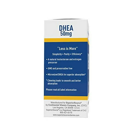 Superior Source DHEA 50 mg, Quick Dissolve Sublingual Tablets, 30 Count