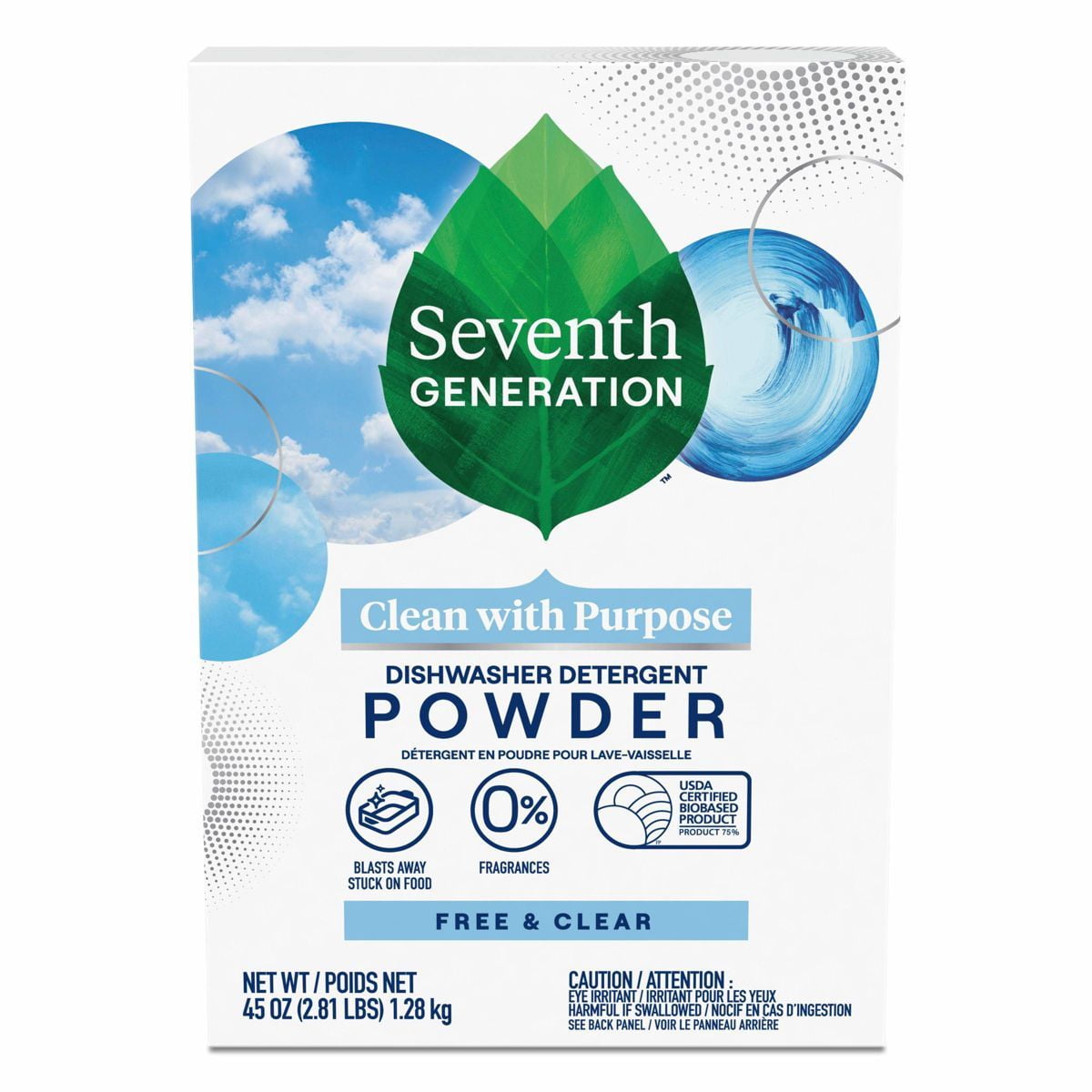 2X - Seventh Generation Free Clear Auto Dishwasher Detergent Powder - 45oz