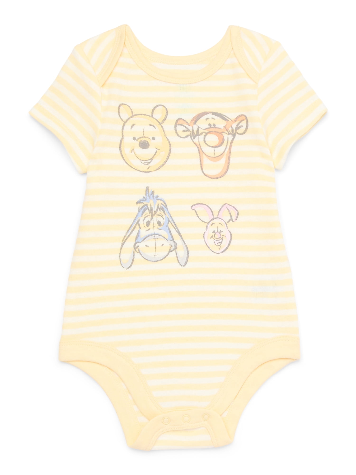 Disney Baby Wishes + Dreams Character Infant Baby Short Sleeve Bodysuits, 3-Pack, Sizes Newborn-12 Months