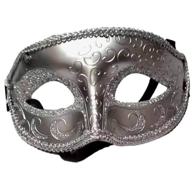 Antifaz de mascarada Salvador de Mardi Gras plata