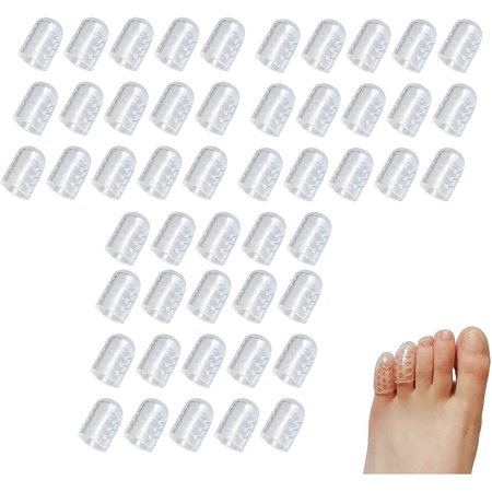 Silicone Anti-Friction Toe Protector, Breathable Toe Covers Silicone, Silicone Breathable Little Toe Protectors, Toe Sleeves Toe Protectors Silicone for Pain Relief (50Pcs)