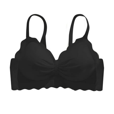 Full-Coverage T-Shirt Bra  No Underwire Wireless Seamless Bras Invisible Bra Padded Seamless Adjustable Straps Bra