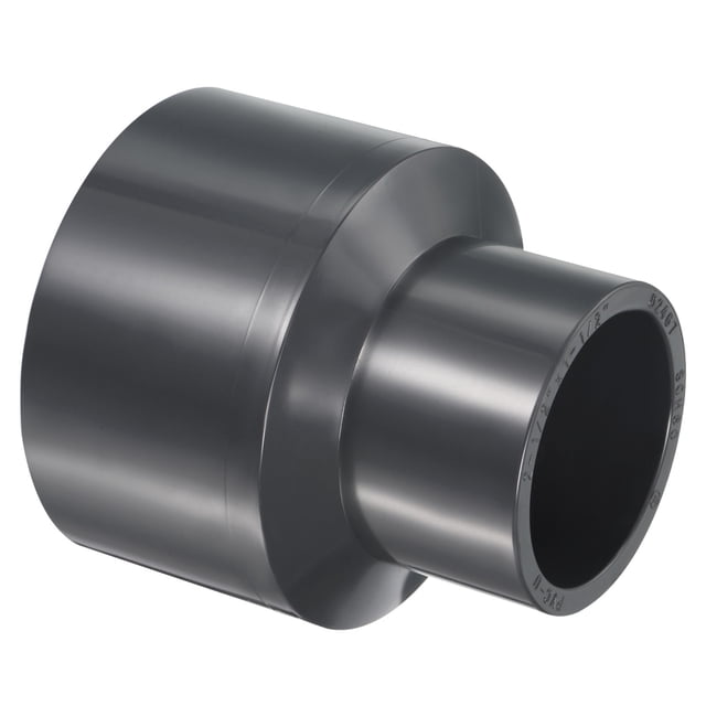Adaptador reductor de tubería Uxcell SCH80, recto, gris 2-1/2"x1-1/2" 1