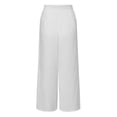 thumbnail image 6 of Womens Jeans Casual High Waisted Tie Side Plicated Relaxed Fit Durable Daily Breathable Trendy Full White Denim Shorts Sizes XL, 6 of 7