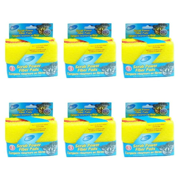 Pure Kleen Scrub Power Fiber Pads (3 In 1 Pack) (Pack of 6)