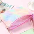 thumbnail image 6 of Jiibva Soft Plush Shoulder Bag Colorful Rainbow Handbags Crossbody Bags Envelope Package with Adjustable Shoulder Straps, 6 of 7