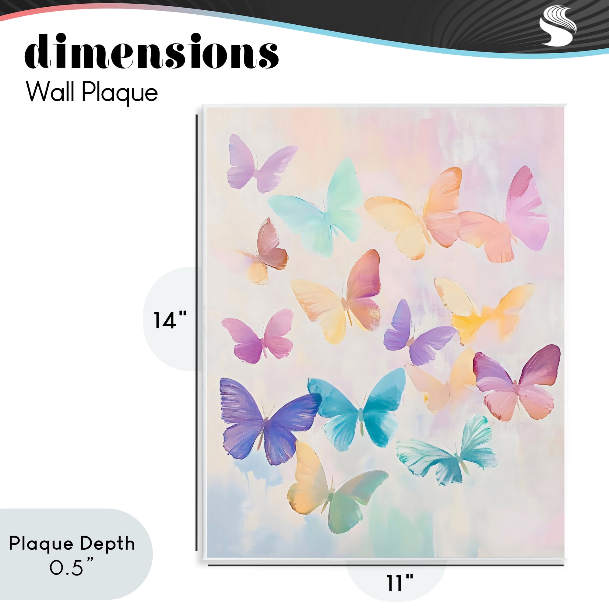 Stupell Industries Pastel Butterfly Dreams Wall Plaque Art, design by The Prints Vibe