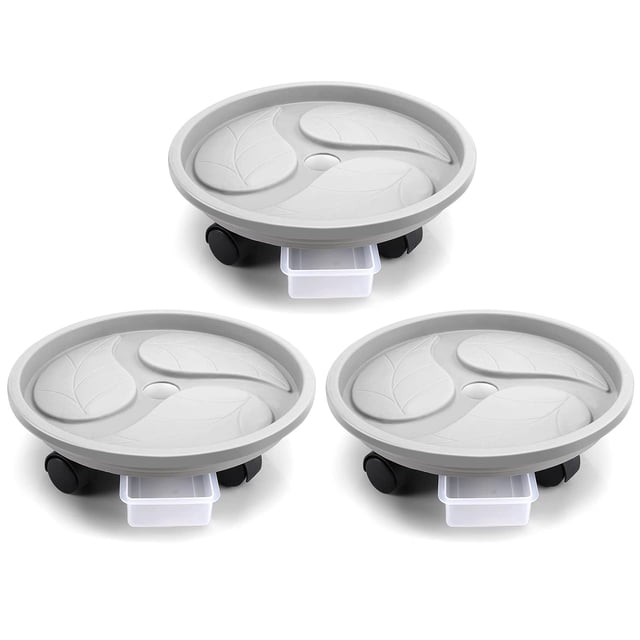 Soporte rodante para plantas Looca Plant Caddy con ruedas y bandeja de drenaje