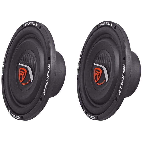 (2) Rockville W10T4-S2 10" Shallow Mount 2400 Watts 2-Ohm Car Audio Subwoofers
