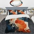 thumbnail image 2 of Designart "Liquid Ink Waves Blue and Orange Fusion V" Abstract Painting Bedding Covert Set - Abstract Blue Modern Bed Set With 2 Shams, 2 of 6