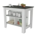 thumbnail image 5 of HQZX Kitchen Island Dozza, Three Shelves, 35.4" H x 27.5" L,White / Onyx Finish, 5 of 5