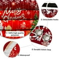 thumbnail image 4 of Poedist Christmas Bathroom Sets with Shower Curtain and Rugs 4 Pcs, Xmas Bathroom Decor Sets, Christmas Shower Curtain Set with Rugs(Bath Mat,U Shape,Toilet Lid Cover) and Hooks, Gold Santa Claus, 4 of 7