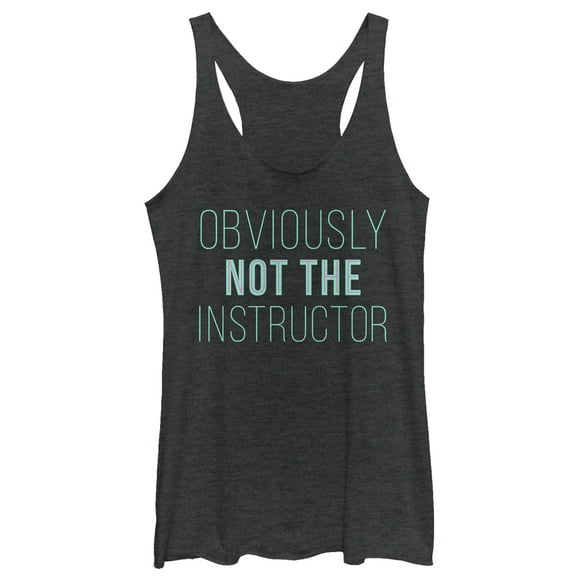 Women's CHIN UP Not the Instructor  Racerback Tank Top Black Heather X Large