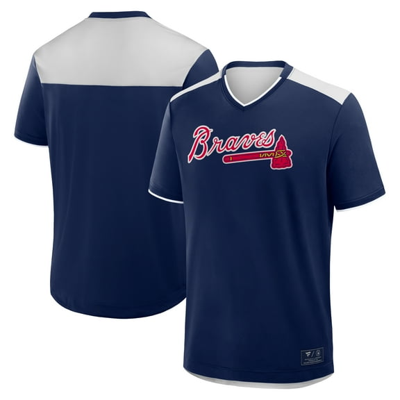 Men's Fanatics Navy Atlanta Braves Walk Off V-Neck T-Shirt
