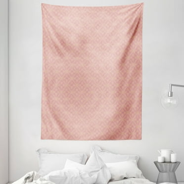 Peach Tapestry, Abstract Background with Soft Color Palette and a Cute Banner Wedding Inspirations, Wall Hanging for Bedroom Living Room Dorm Decor, 60W X 80L Inches, Peach Pink, by Ambesonne
