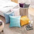 thumbnail image 2 of Paquete de 2 fundas de almohada de terciopelo bohemio, fundas de cojín decorativas suaves y sólidas para exteriores, para sofá cama, sofá, 18x18 pulgadas, azul, 2 of 5