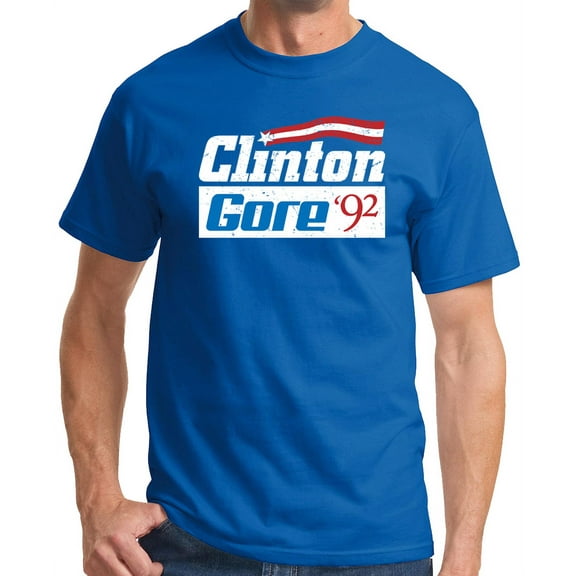 Clinton Gore '92 Campaign Tee Shirt - Royal Blue, 4XL