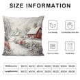 thumbnail image 5 of Shangniulu Throw Pillow Covers Merry Christmas Red White and Green House Snow Tree Decorative Pillow Cases Home Decor Standard Square 18x18 Inches Winter Pillowcases, 5 of 5