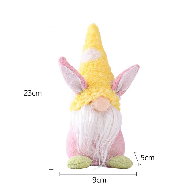 Muñecas de gnomo de Pascua no tejidas de felpa duende anciano regalo decoración del hogar (amarillo) Hugtrwg Libre de BPA