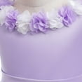 thumbnail image 6 of SERTG Girls Dress Sleeveless Round Neck Exquisite Three-dimensional Flower Trailing Mesh Petal Cake Dress Halloween Role-playing Dress Princess Dress for Kids 4-10 Years(Purple#1,5 Years), 6 of 9