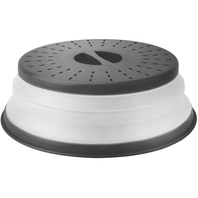Vented, Easy Grip, Collapsible Microwave Cover, 10.5 Inch, Charcoal