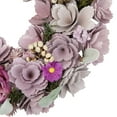 thumbnail image 4 of Northlight Wooden Floral Artificial Spring Wreath with Dried Foliage - 13.5" - Purple, 4 of 8