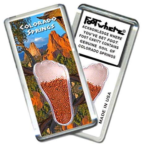 Colorado Springs FootWhere Souvenir Fridge Magnets. 6 Piece Set. (CS200 - Assorted)