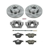 PowerStop Front Stock Replacement Brake Pad and Rotor Kit with Calipers Fits: BMW Select Models KCOE6073