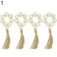 thumbnail image 2 of Cheers.US 8Pcs Farmhouse Beaded Wood Napkin Rings with Tassels Housewarming Gift Table Setting Wedding Party Decor Accessories Napkin Holder, 2 of 6